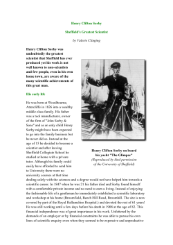 Henry Clifton Sorby Sheffield`s Greatest Scientist by Valerie Clinging
