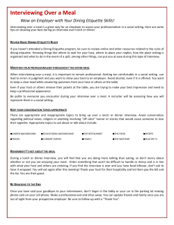 Interviewing Over a Meal