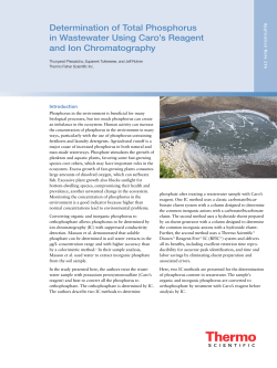 Determination of Total Phosphorus in Wastewater Using Caro`s