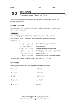 Reteach 5-2 - Gulfport School District