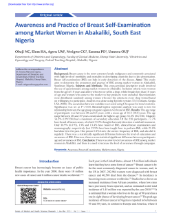 Awareness and Practice of Breast Self‑Examination among Market