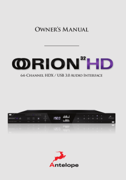 Owner`s Manual - Antelope Audio