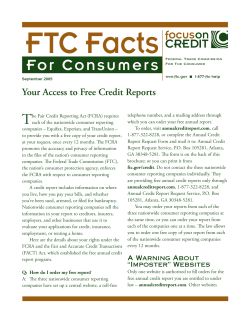 Your Access to Free Credit Reports
