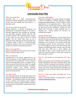 Lemonade Day FAQ