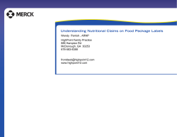 Understanding Nutritional Claims on Food Package Labels