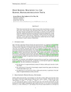 deep kernel machines via the kernel