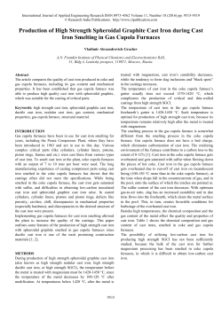 Production of High Strength Spheroidal Graphite Cast Iron during