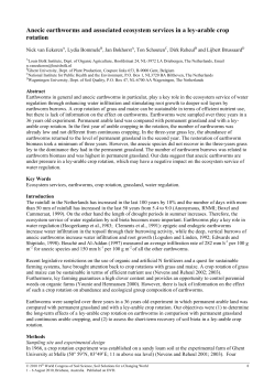 Anecic earthworms and associated ecosystem services in a ley