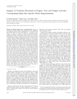 Imagery of Voluntary Movement of Fingers, Toes, and Tongue