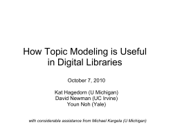 How Topic Modeling is Useful in Digital Libraries