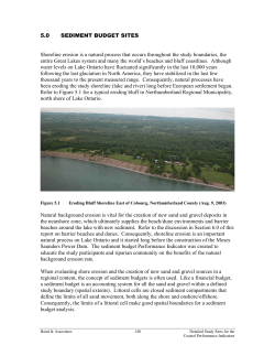 5.0 SEDIMENT BUDGET SITES Shoreline erosion is a natural