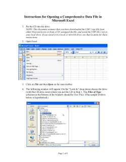Instructions for Opening a Comprehensive Data File in Microsoft Excel
