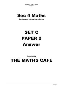 Sec 4 Maths SET C PAPER 2 Answer THE