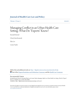 Managing Conflict in an Urban Health Care Setting: What Do