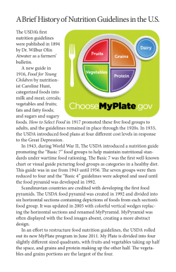 A Brief History of Nutrition Guidelines in the US