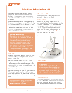 Selecting a Swimming Pool Lift Whitepaper