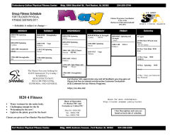 May Group Fitness Calendar