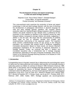 182 Chapter 10 The development of tense and aspect morphology