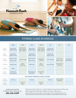 fitness class schedule