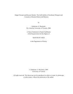 Steppe Nomads and Russian Identity: The (In)Visibility of Scythians