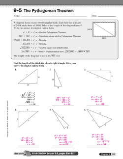 9-5 The Pythagorean Theorem