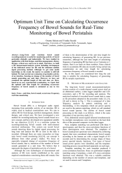Optimum Unit Time on Calculating Occurrence Frequency of Bowel