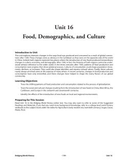 Unit 16 Food, Demographics, and Culture