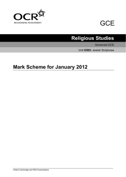 Mark scheme - Unit G583 - A2 Jewish scriptures - January
