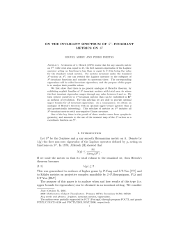 ON THE INVARIANT SPECTRUM OF S1&minus;INVARIANT METRICS ON
