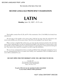 SECOND LANGUAGE PROFICIENCY EXAMINATION