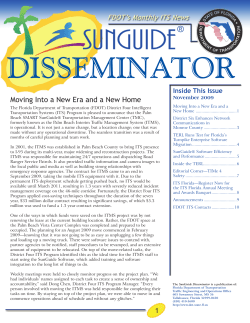 1 FDOT`s Monthly ITS News Moving Into a New Era and a New