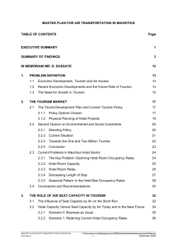 MASTER PLAN FOR AIR TRANSPORTATION IN MAURITIUS