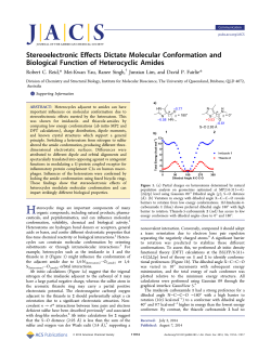 Stereoelectronic Effects Dictate Molecular Conformation and