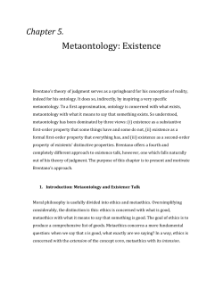 Metaontology: Existence
