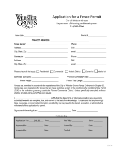 Fence Permit - City of Webster Groves