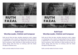 Ruth Fazal- Worship Leader, Violinist and Composer Ruth Fazal