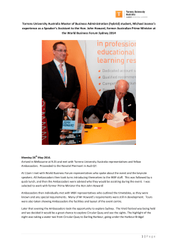 1 | P a g e    Torrens University Australia Master of Business