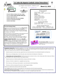 March 11, 2015 - St John the Baptist Catholic School