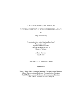 ELDERSPEAK: HELPFUL OR HARMFUL?