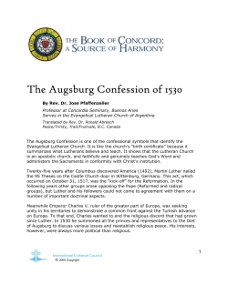 The Augsburg Confession of 1530 - International Lutheran Council