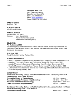 Qian Z. Curriculum Vitae Zhengmin (Min)