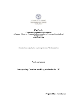 Interpreting Constitutional Legislation in the UK