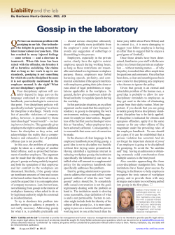 Liability and the lab - Medical Laboratory Observer