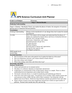 Topic 3 - Kinetic Theory
