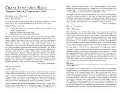 Program Notes &bull; 17 November 2016