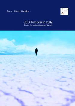 CEO Turnover in 2002 - Business Council of Australia