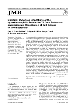 Molecular Dynamics Simulations of the Hyperthermophilic Protein