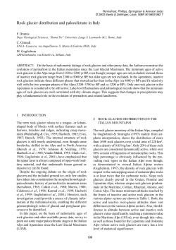 Rock glacier distribution and paleoclimate in Italy