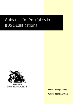 Guidance for Portfolio - British driving society Education