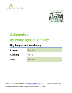Ozimandias by Percy Bysshe Shelley
